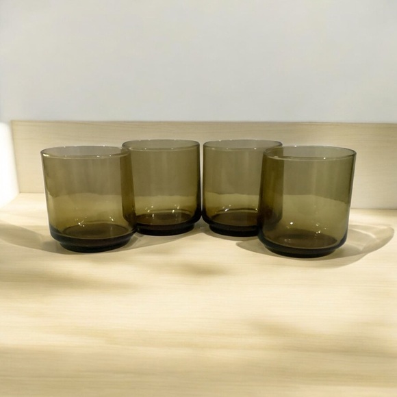 Vintage Libbey Tawny Brown Juice Glasses Whiskey Tumblers Set Of 4 - Picture 5 of 5
